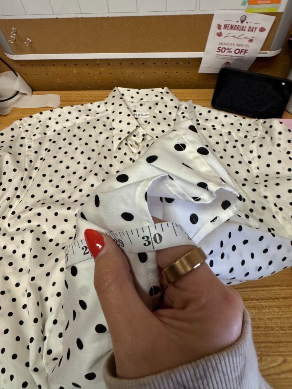 Bullock & Jones Polka Dot Short Sleeve Shirt - Size XL - Picture 9 of 9